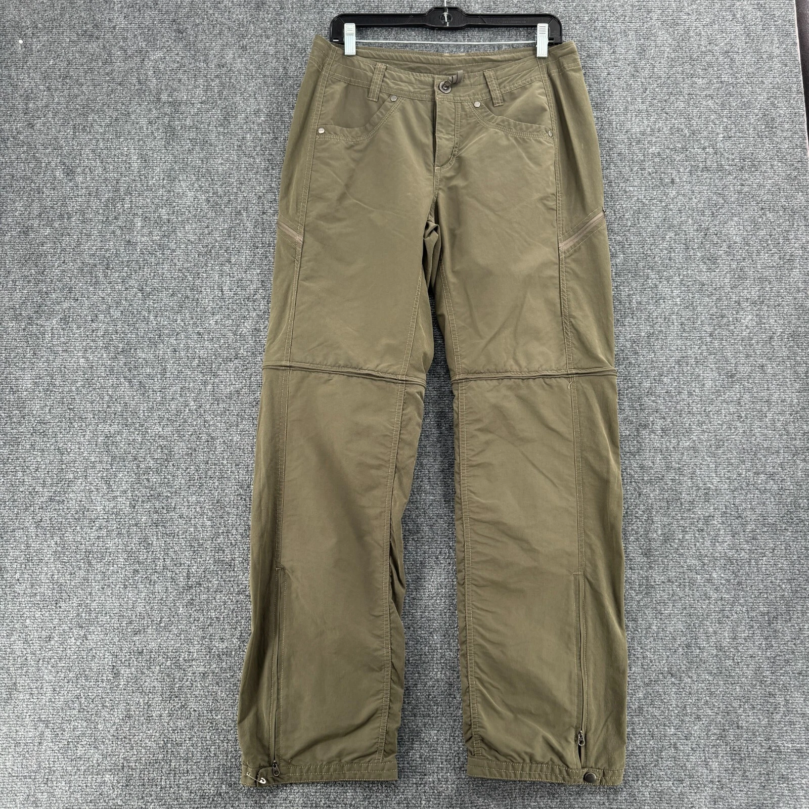 Kuhl Pants Womens 8 Regular Brown Convertible Zip Leg Straight Leg Ankle Adjust