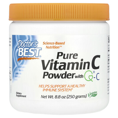 Doctor s Best Pure Vitamin C Powder with Q-C 8 8 oz 250 g Gluten-Free, Soy-Free,