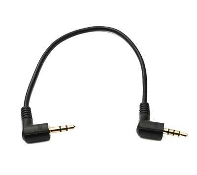 SYSTEM-S Audio Klinke Kabel 20 cm 3,5 mm 4 polig Stecker zu 3 polig Stecker