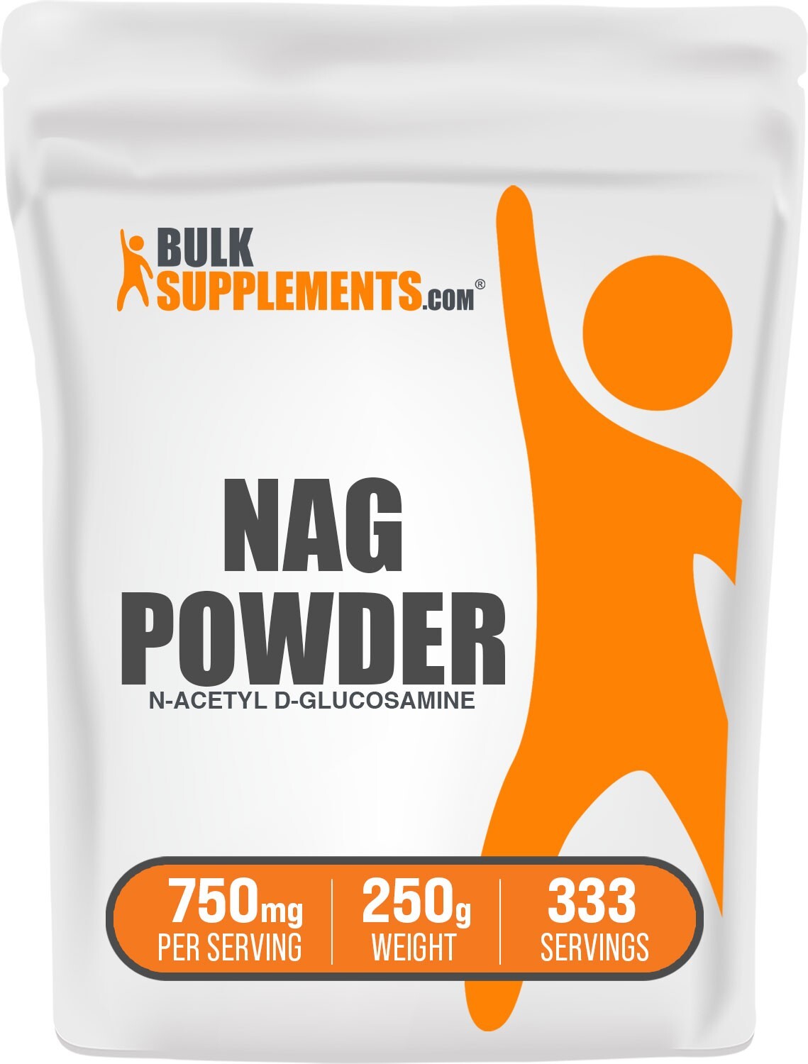 BulkSupplements N-acetil D-glucosamina (NAG) polvo 250 g - 750 mg por porción