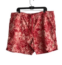 Tommy Bahama Swim Trunks Mens XL Red Pineapple Floral Lined Drawstring Beach
