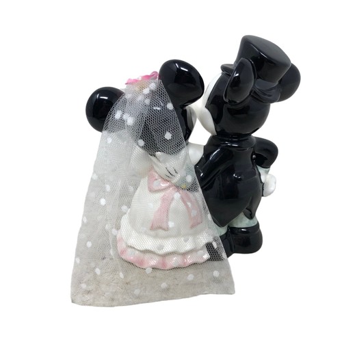 Disney Mickey & Minnie Mouse w/ Veil Bride and Groom Wedding Cake Topper - Picture 6 of 12