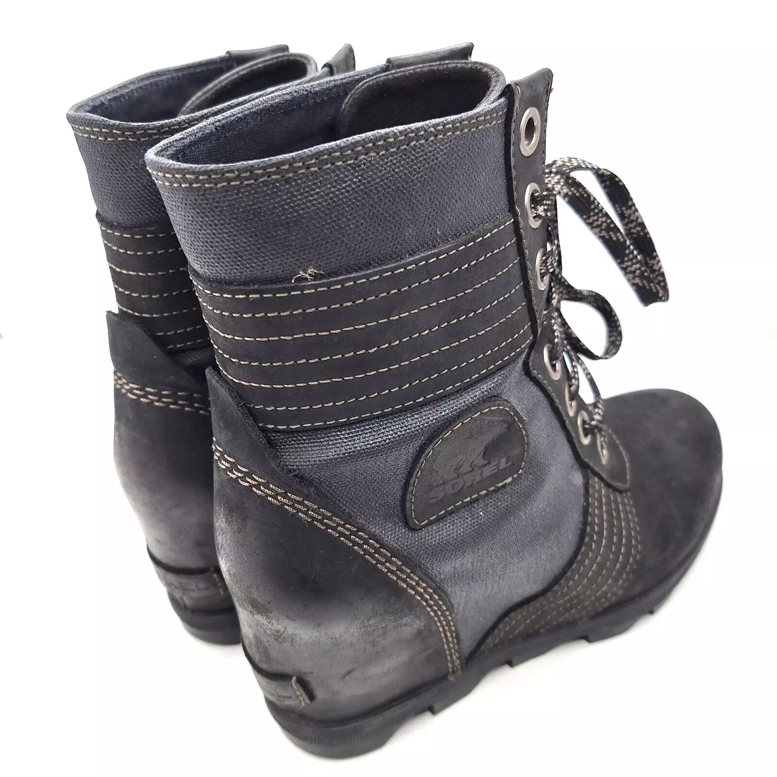 sorel lexie wedge waterproof leather ankle boots