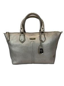 Cole-Haan-Silver-Gray-Leather-Shoulder-Bag