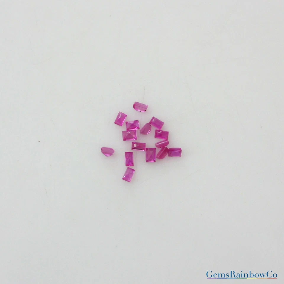 Baguette Rubí Natural 2.5x2mm y 3x2mm Piedras Preciosas Sueltas Facetadas Calidad AA Foto 3 de 4
