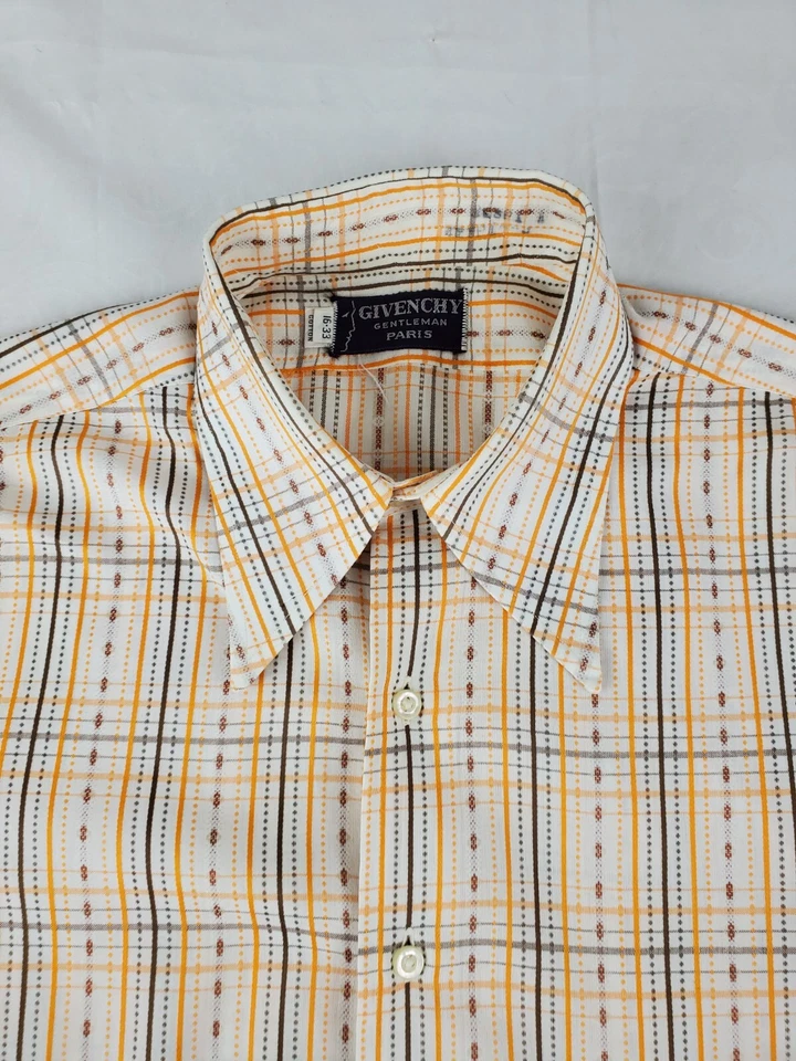 Givenchy Gentleman Paris Mens Shirt 16-33 Cotton Button Up Long Sleeve Disco - Image 2 of 4