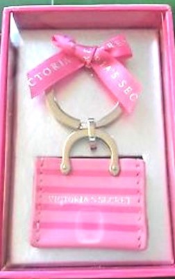 Victorias Secret ICONIC STRIPE SHOPPER Key Chain Ring BAG CHARM
