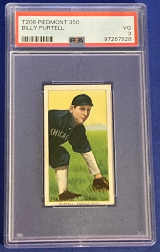 1909-11 T206 Piedmont 350 MLB 350 Billy Purtell Chicago White Sox PSA 3 VG