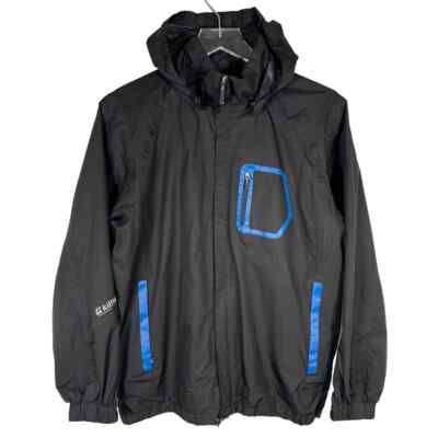 Killtec Boy's Level 2 Windbreaker Jacket Size 14 Black Blue Full Zip Hooded EUC!