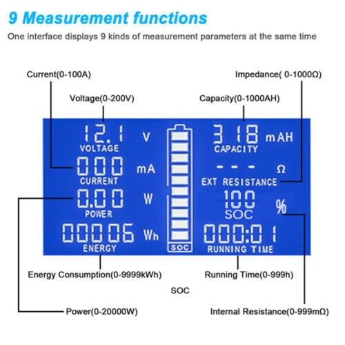 DC LCD-Panel Digital Power Watt Meter Monitor Spannung Voltmeter Amperemeter,DE - Bild 4 von 20