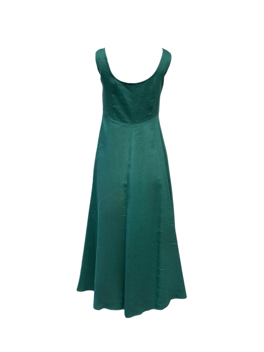 DT★Max Mara★SCAFATI リネンドレス Max Mara Women's Green Scafati Sleeveless A Line Dress NWT