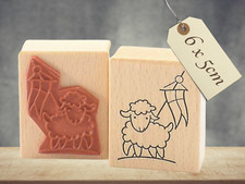 Motivstempel Lamm mit Banner 6x5cm Konfirmation Kommunion Kirche Ostern Stempel