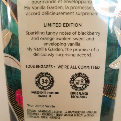 Yves Rocher MY VANILLA GARDEN Eau De Toilette Splash Women 3.3 fl oz Sealed Box - Picture 9 of 12