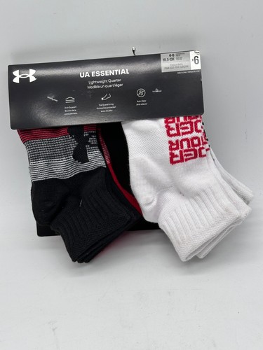 NEW 6 PAIR PACK UNDER ARMOUR YOUTH UA ESSENTIAL LIGHTWEIGHT ANKLE CUT SOCKS - Picture 14 of 17