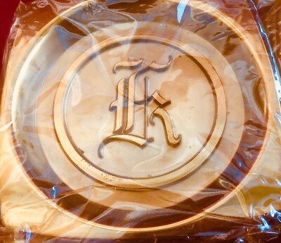NOS 6 PC SET VINTAGE HYDE PARK COPPER BRASS COASTERS ASH TRAYS MCM MONOGRAM K