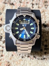 Citizen JP2000-67L Aqualand Promaster Blue Dial Diver Watch Depth Sensor Alarm