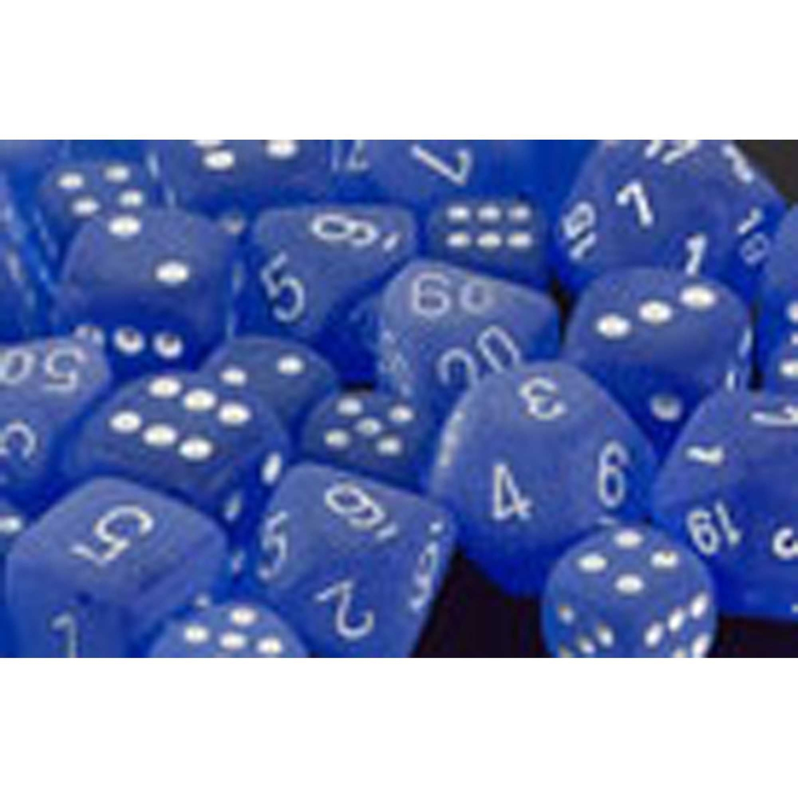 Polyhedral Dice: Frosted - Blue with White (7)