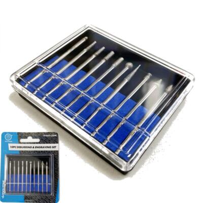Toolzone 10tlg Rotations Diamant Grat Entgrat & Gravur Set Bohrer Schnitzen