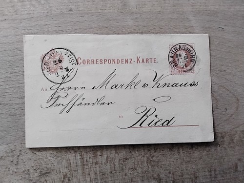 Correspondenz-Karte 1889 von Braunau am Inn nach Ried im Innkreis