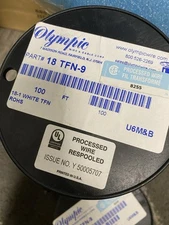 🔥NEW🔥 #18 AWG TFN Olympic Wire & Cable Corp Solid Copper 105C/600V White 100ft