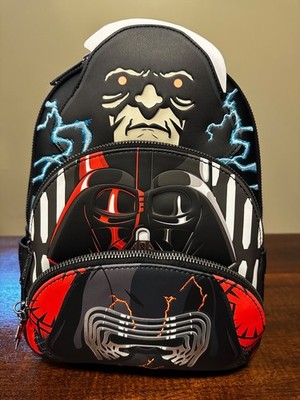 Loungefly Mini Backpack Black Disney Star Wars Dark Side Sith Glow STBK0330