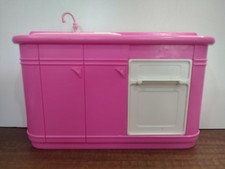 Vintage Barbie Doll Kitchen Sink 1990 Dishwasher Racks Counter B4