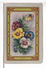 Single Vintage Playing Card U.S. Narrow Named "Pansy" PA-4-1 A