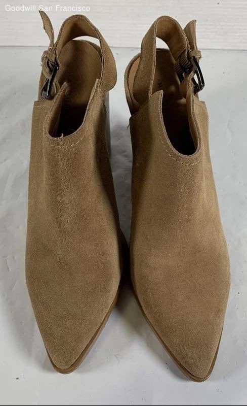 Halogen Brown Leather Pointed Toe Classic Block Slingback Womens Heels Size 8.5M - Image 2 of 4