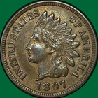 1897 Indian Head Cent Choice Almost Uncirculated AU+/UNC Coin #41610