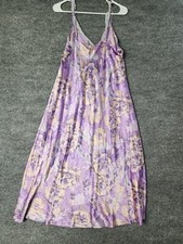 Women's X-Large Jones New York Purple Floral Lace Trim Maxi Slip Dress