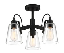 Minka Lavery 3997 Beckonridge 3 Light 17"W Semi-Flush Ceiling - Coal