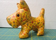 Vintage Oil Cloth Small Scotty Dog from late 1930's to 1940's Extra NIce