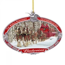 Budweiser 3D-Printed Clydesdales & Coach Ornament Multi-Color