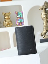 LOUIS M60642 Pocket Organizer Epi Leather Black Card Holder Wallet New