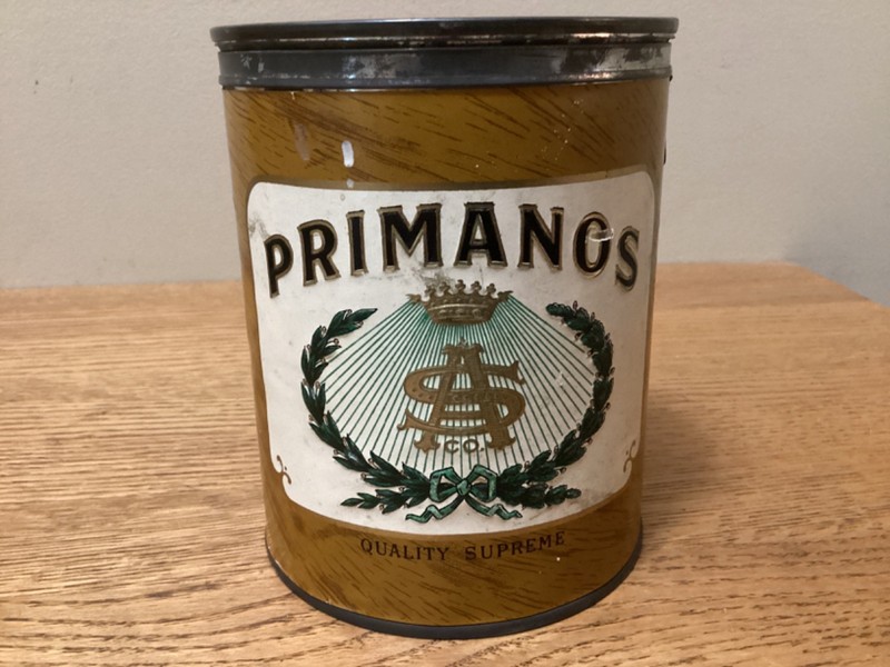 Primangos Humidipak Factory Fresh Cigar Tin Stewart Allen Co. New York City N.Y.