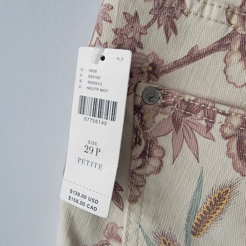 ANTHROPOLOGIE Pilcro womens High-Rise Bootcut Jeans size 29P Multicolor Floral - Picture 9 of 12