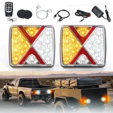 2PCS Magnetic Amber White Strobe Light 16-Led Emergency Flashing Hazard Light