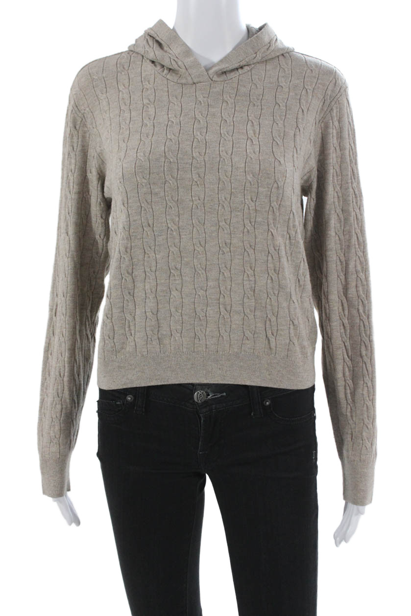 Uniqlo Women Beige Rayon Pullover Sweater Crew Neck Long Sleeve Size MFree Shipping in US $100+ Orders | $6.95 Orders Below