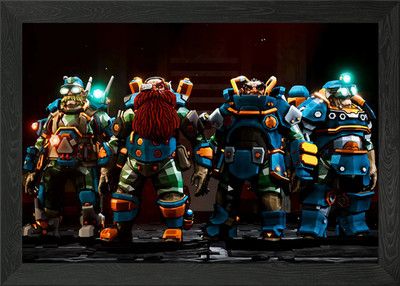 Deep Rock Galaktische Zwerge fertig gerahmtes Wandbild Poster Leinwanddruck Bild