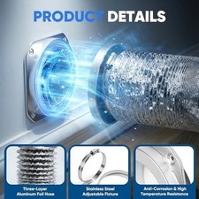 4" Magnetic Dryer Vent Connector Kit w/Aluminum Telescoping Foil Duct