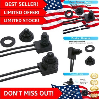 Reliable 12V Push Button Switch Set - 2PCS Waterproof for Automotive Projects