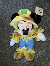 Walt Disney World Mickey Mouse as Scarecrow 8" Halloween Plush Toy w/ WDW tags