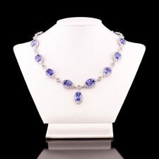 51.35ctw Tanzanite and 10.06ctw Diamond Platinum Necklace