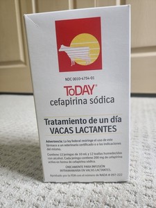 ToDAY One-Day Lactating Cow Cephapirin Sodium - 12 Syringes 200 MG 
