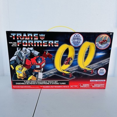 Transformers G1 Racing Track Set Double Loop  34 Pieces Pull-Back Vehicle NEW