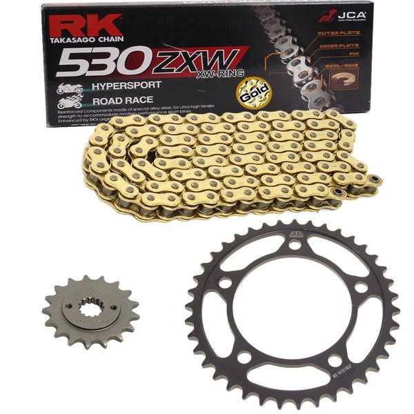 Kettensatz Honda CB 1300 Super Four 98-02 Kette RK GB 530 ZXW 120 Gold Offen-image