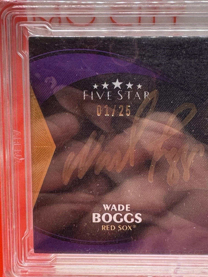 2024 Topps Five Star Wade Boggs Golden Graphs Auto Purple 1/25 Arena 8.5 10 Auto - Image 3 of 3