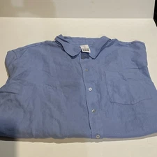 NWT! Gap Linen Shirt Women Size XL Blue Button Long Sleeve Linen Blend