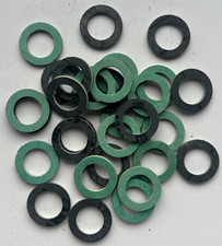 2- C.N.A.F. Green Fibre Washers 15mm O/D X 9.6mm I/D X 1.5mm Thk