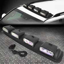 UNIVERSAL OFF-ROAD BLACK FRAME NEO CHROME ROOF MOUNTED FOG LIGHT+SWITCH+HARNESS